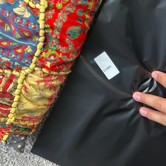 Patchwork Maxi Skirt Womens XL Multicolor Paisley Leopard Print Boho hippie - Picture 8 of 8